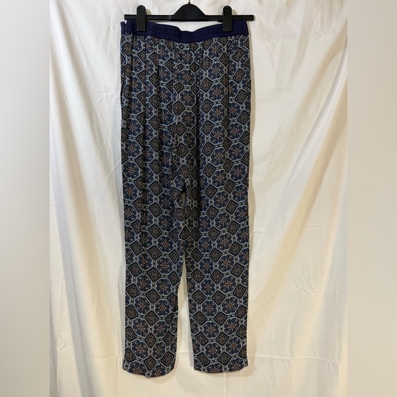 Anthropologie Blue Patterned Straight Leg Pants - Picture 7 of 13